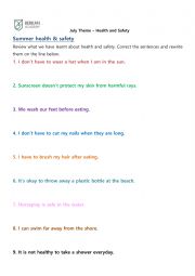 English Worksheet: Health and Safety