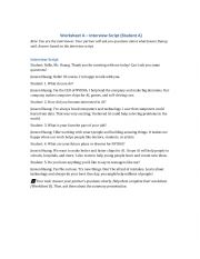 English Worksheet: Interview script with Jenson Huang