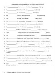 Past continuous + past simple for interrupted actions 5