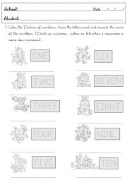 English Worksheet: Nimbers - Revision 1-3