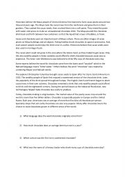 B1 History of Chocolate - reading and comprehension