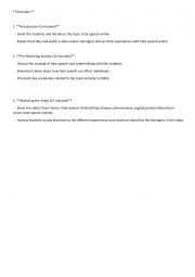 English Worksheet: Hate Speech Online