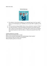English Worksheet: Ethical Dilemmas