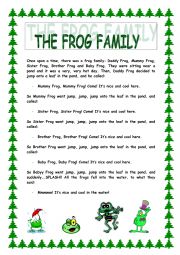 English Worksheet: The frog