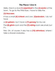 English Worksheet: The Place I Live in