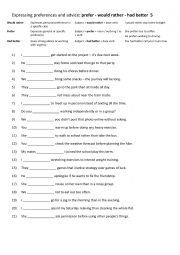 A2+-B1  Expressing preferences and advice would rather - prefer - had better 5