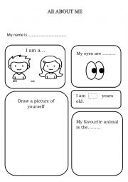English Worksheet: All about me