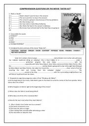 English Worksheet: Comprehension questions on the movie 