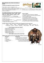 Harry Potter And The Camber of Secrets Movie Worksheet
