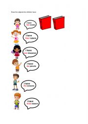English Worksheet: School objects and numbers