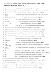 English Worksheet: A2-B1 Practise with present simple, present continuous, past, simple, past continuous and present perfect 4