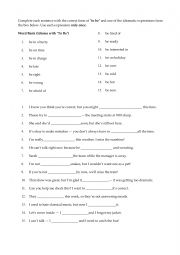Idiomatic expressions using the verb to be