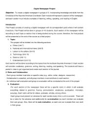 English Worksheet: Digital Newspaper Guidelines