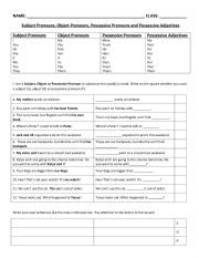 English Worksheet: POSSESSIVE PRONOUNS AND POSSESSIVE ADJECTIVES