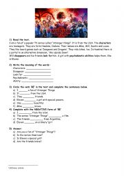 English Worksheet: Stranger Things