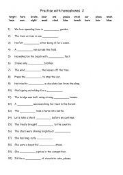 Practise with homophones 2