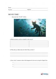 English Worksheet: About the movie FLOW (2024) - Activity