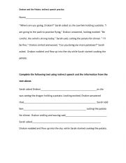 English Worksheet: indirect speech practice: the dragon and the potato