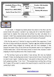 English Worksheet: END OF TERM TEST N2 9TH GRADE PIONEER PREP SCHOOL
