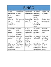 Speakining Bingo