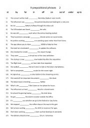 English Worksheet: 9 Prepositional phrases  (2)