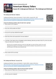 English Worksheet: Slavery Extended Listening: Nat Turner Uprising, Harriet Tubman, Uncle Tom�s Cabin
