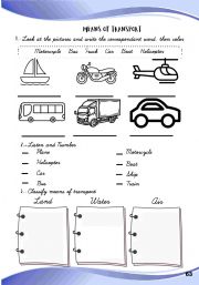 English Worksheet: Mean Transport