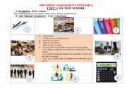 English Worksheet: my new school speaking project