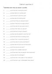 English Worksheet: Indirect questions 5
