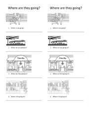 English Worksheet: Where are you going?