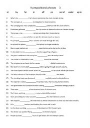 English Worksheet: 9 Prepositional phrases  (3)