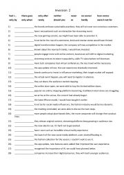 English Worksheet: Inversion 2