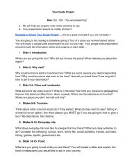 English Worksheet: Tour Guide Project