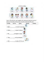 English Worksheet: Action verbs