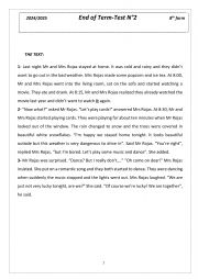 English Worksheet: End-of-term test n2 8th form 