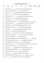 English Worksheet: 9 Prepositional phrases  (4)