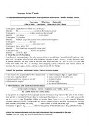 English Worksheet: Getting ready for mid term test 3 8 th grade