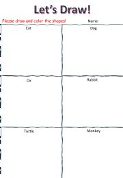 English Worksheet: Let�s Draw