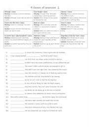 English Worksheet: 9 clauses of concession 2