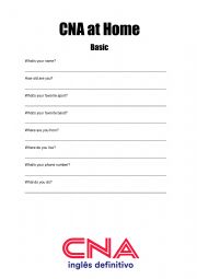 English Worksheet: Personal Information Questions