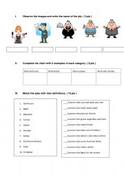 English Worksheet: Jobs and present simple