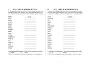 English Worksheet: Spelling and Homophones