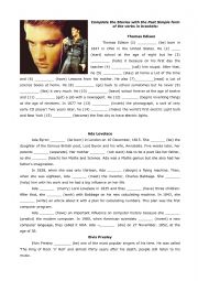English Worksheet: Biographies