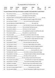 English Worksheet: 15 prepositions of movement 4