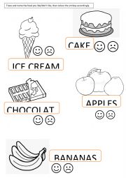 English Worksheet: Food: I like/dont like