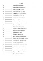 English Worksheet: A-Z quiz 2