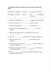 English Worksheet: -ing form