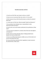 English Worksheet: Fake News Debate