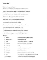 English Worksheet: Phrasal verbs - family oriented