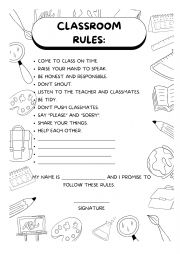 English Worksheet: Classroom rules